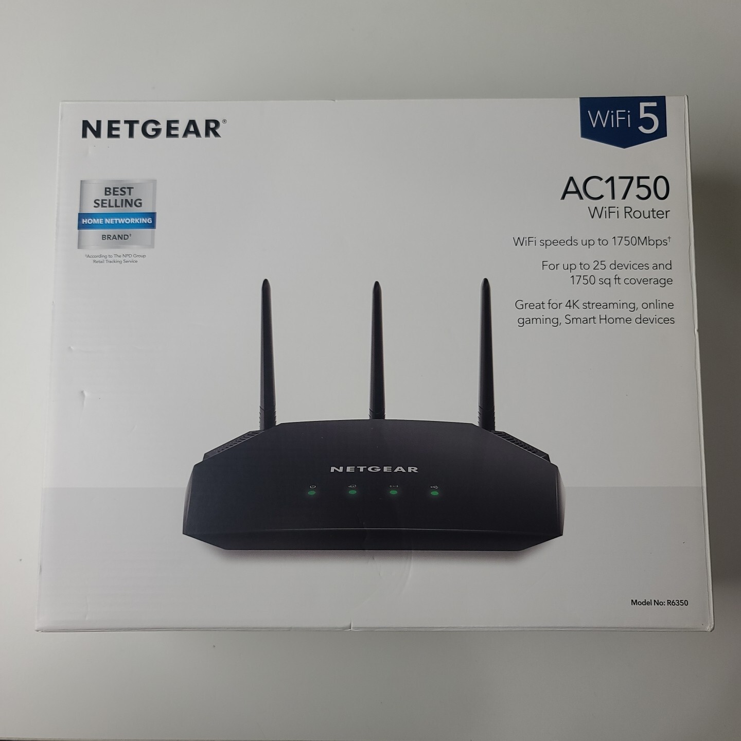 Netgear AC1750 Smart WiFi Router - 802.11 AC Dual Band Gigabit - Black (R6350-10