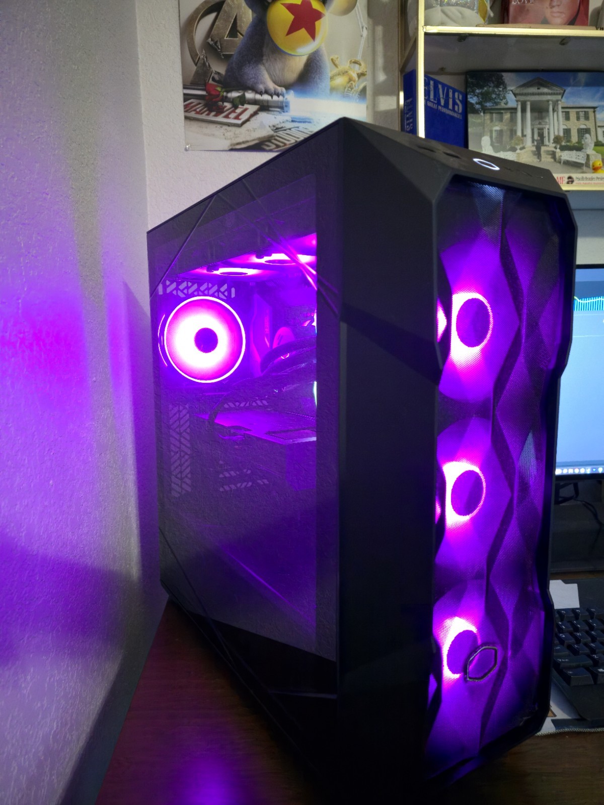 Cooler Master MasterBox TD500 Gaming Tower Desktop, RGB Lighting, Black/Purple