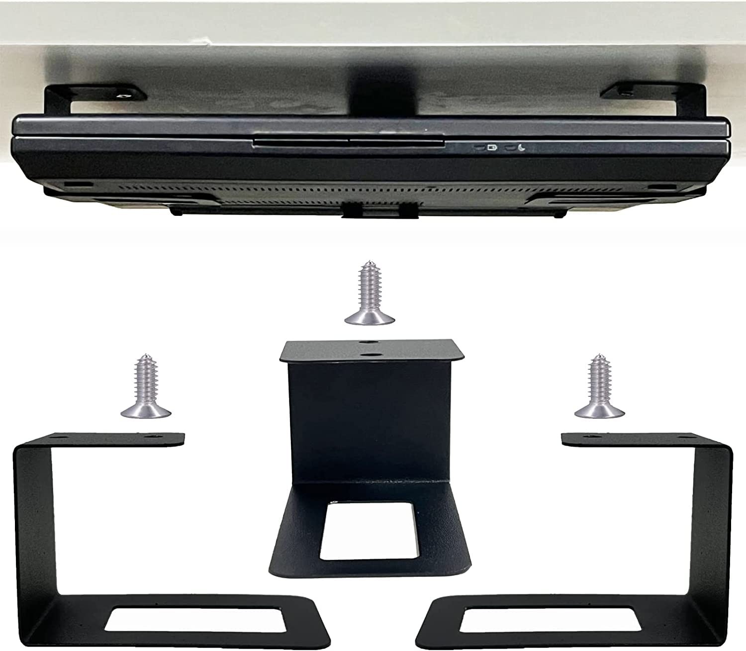 3 PCS Under Desk Laptop Mount Holder Rack Storage Shelf For Router Keyboard