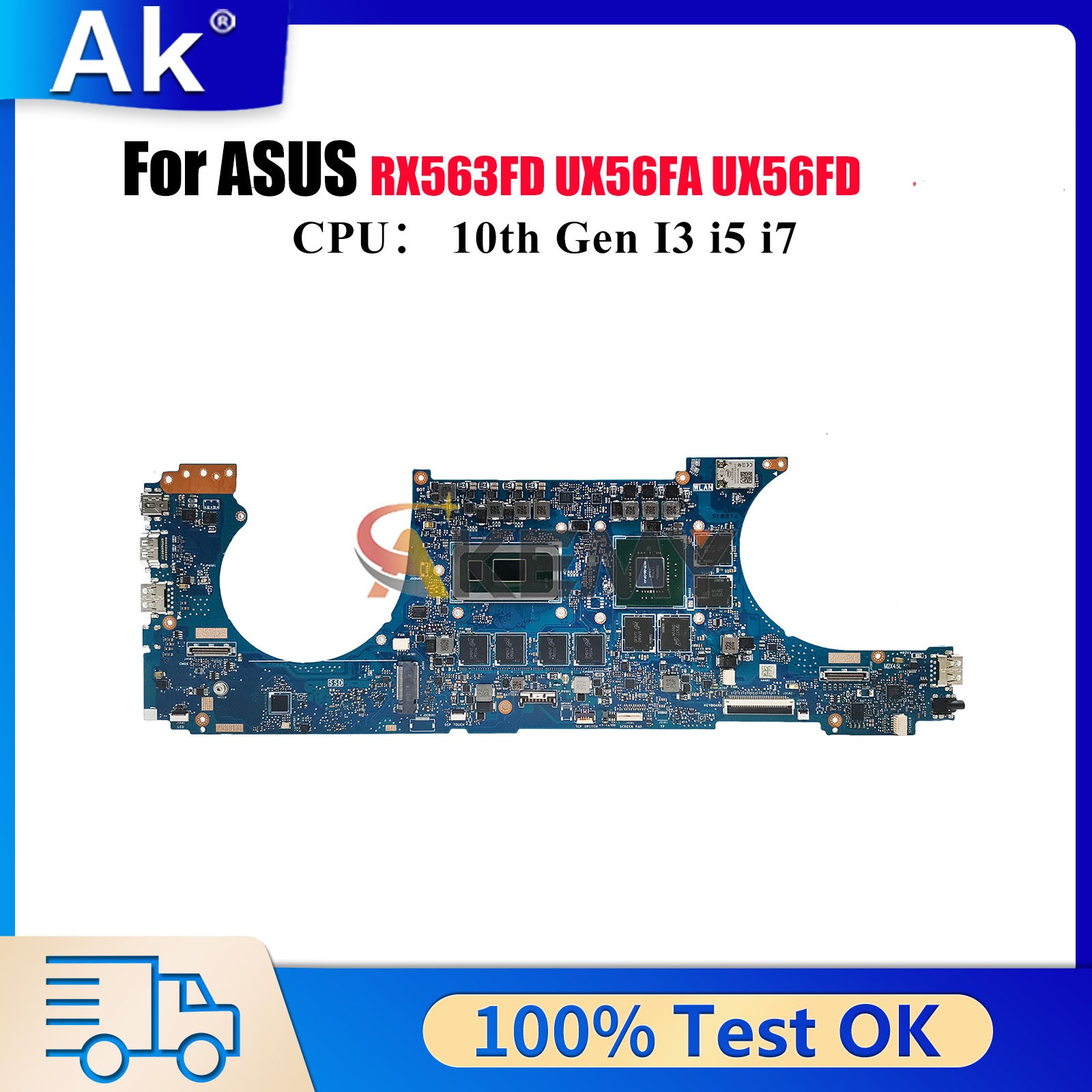 UX563FD Motherboard For ASUS Q536FD GTX1050 BX563FD RX563FD Mainboard W/CPU