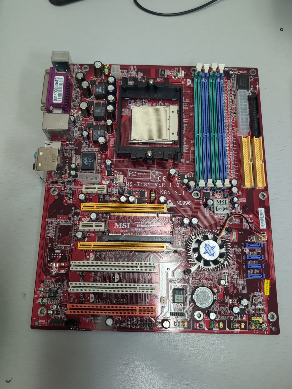 MSI MS-7185 K8N SLI MOTHERBOARD V.1.0  W/ MSI MS-4057 Tested.  Read Description*