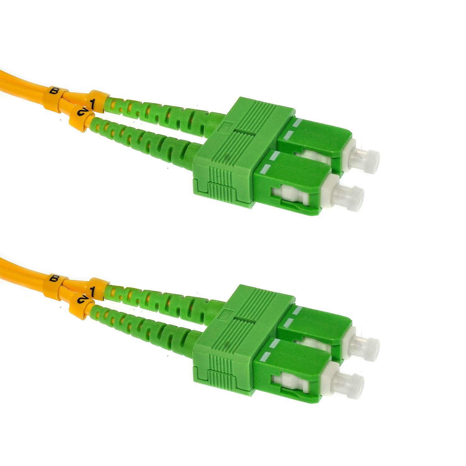 20 PACK LOT 2m SC(APC)-SC(APC) Duplex 9/125 OS2 Singlemode Fiber Yellow OFNR 6FT