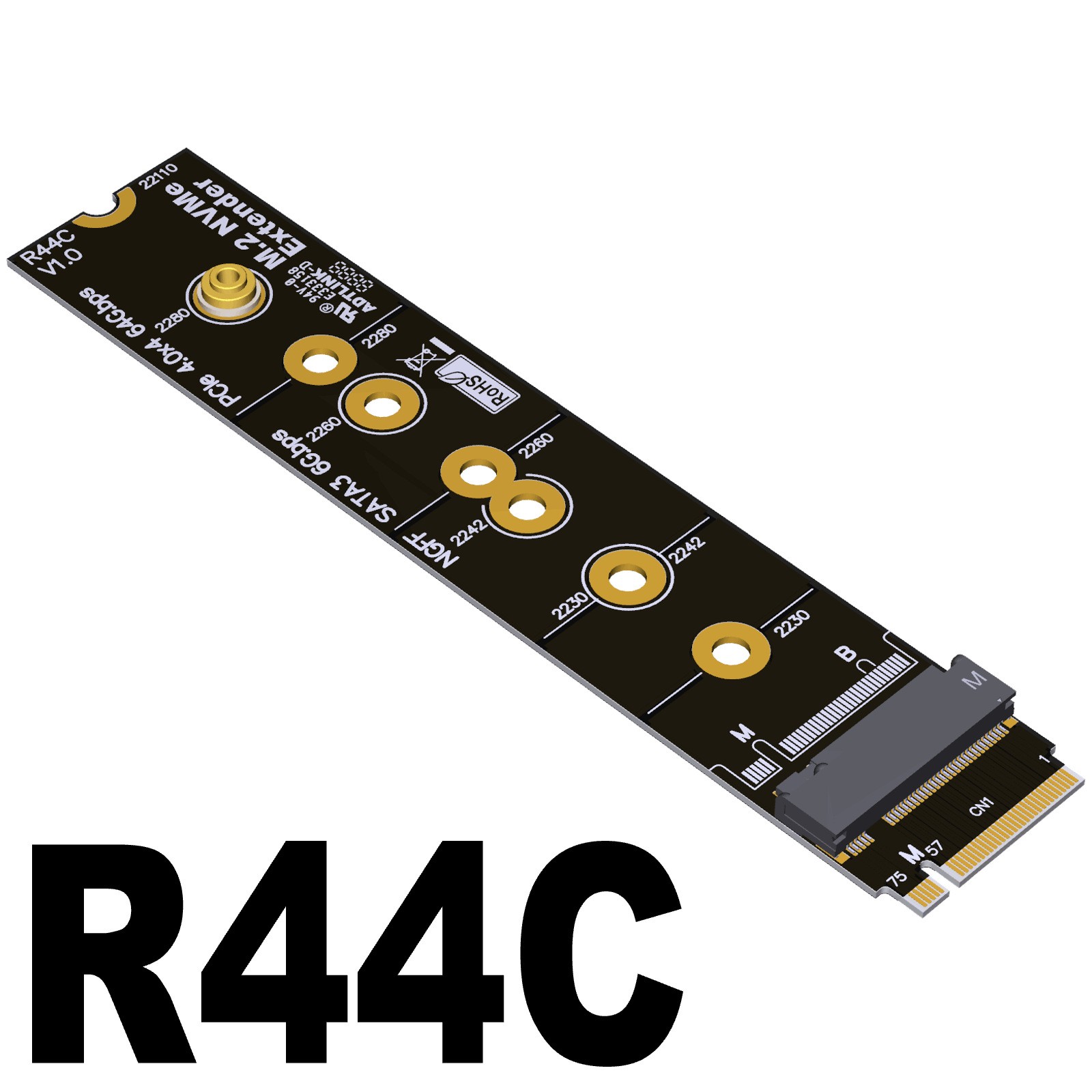 ADT M.2 M-Key NVMe SSD Extension Test Card Gold Finger Slot Protector Adapter