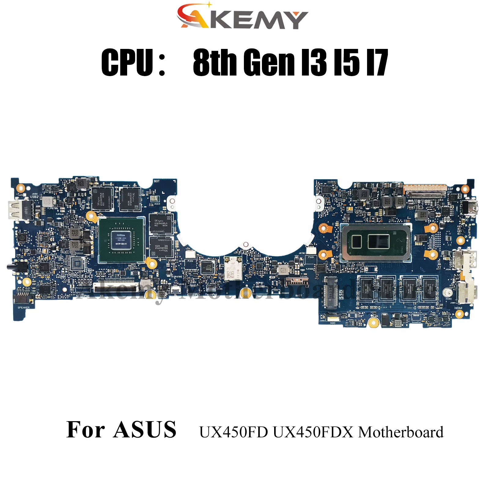 UX450FD Laptop Motherboard ZenBook UX450FDX UX450F Mainboard W/ I3 I5 I7 CPU
