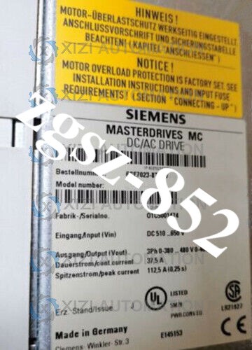 FedEx or DHL NEW SIEMENS MOTION CONTROL INVERTER COMPACT 6SE7023-8TP50