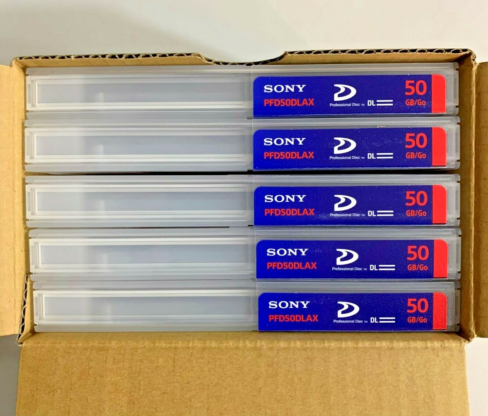 Sony PFD50DLA XDCAM 50GB Professional Dual Layer Discs (5 Discs ) - Brand New