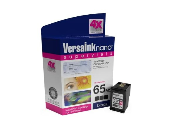VersaInk Nano HP 65 MS MICR Black Ink Cartridge 3-Pack Check Printing MCR