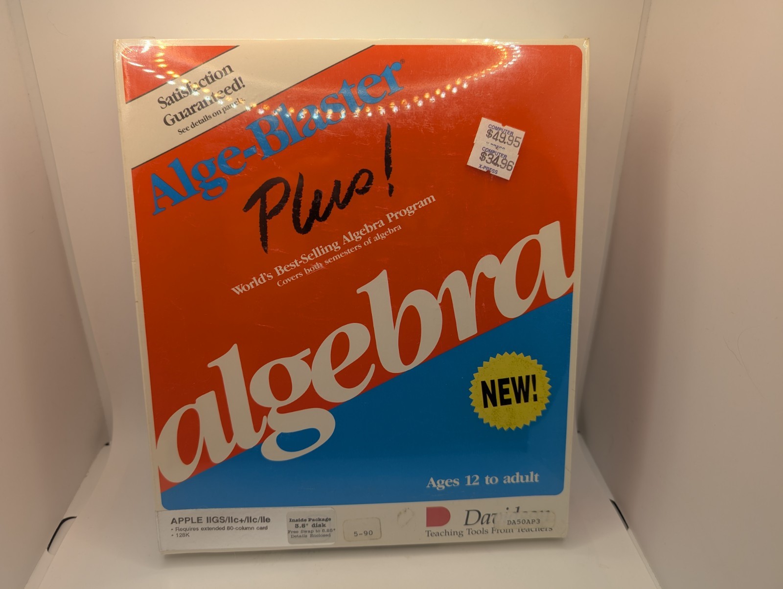 Alge-Blaster Plus Algebra 3.5" Disk for Apple II (2) Family NEW SEALED