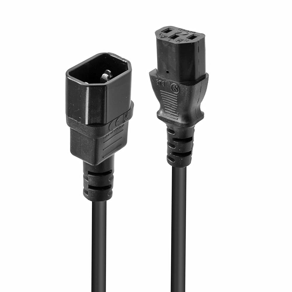 Lindy 1m IEC C14 to IEC C13 Extension Power Cable, Black 1m Black