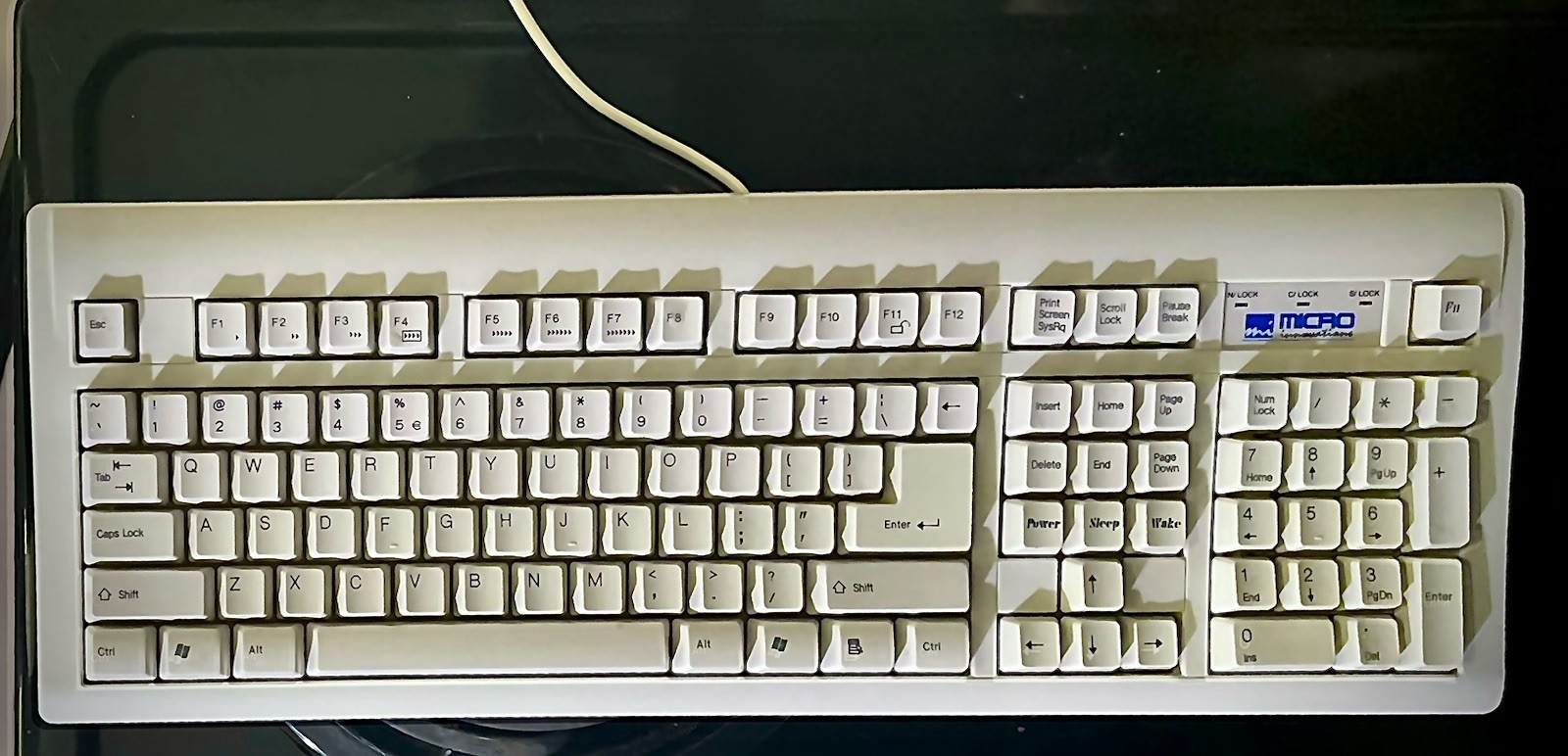 Vintage Keyboard Micro Innovations Turbo Track DOS WIN PC PS/2 Connector Tested