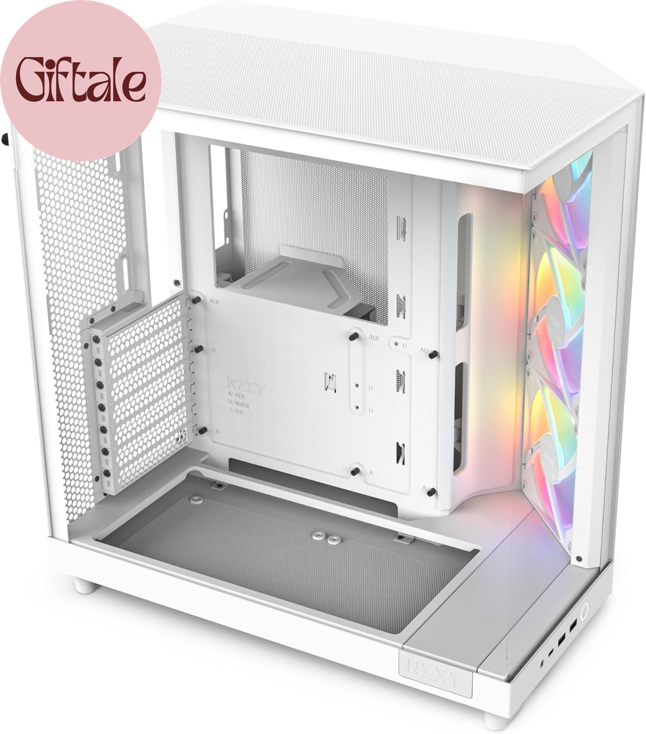 H6 Flow RGB Mid-Tower Airflow Case with 3 RGB Fans, Panoramic Glass Panels, and