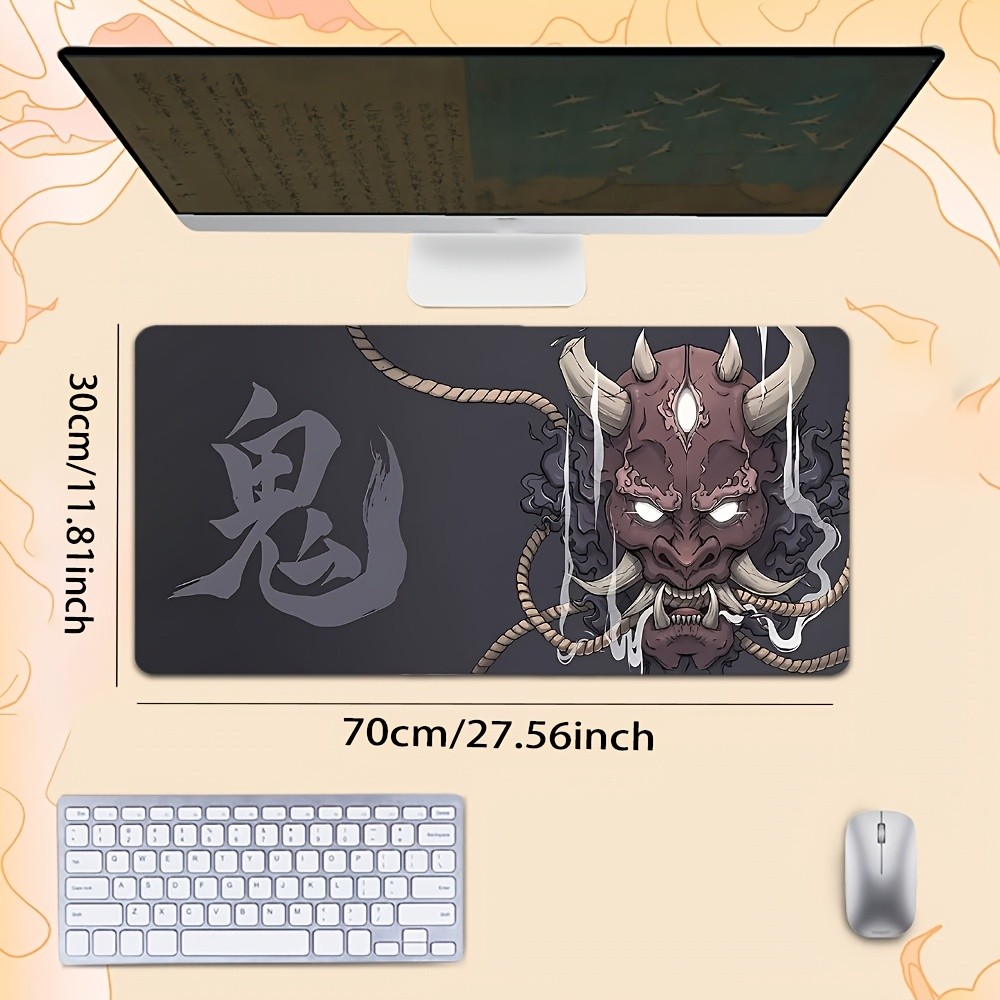 1pc HD Printed Pattern Mouse Pad, Mythical Mask Themed Trendy New Mouse Pad, X