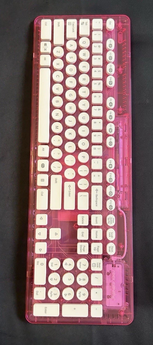 Rare Rock Candy Wireless Keyboard Pink Palooza 904-005 No Dongle 