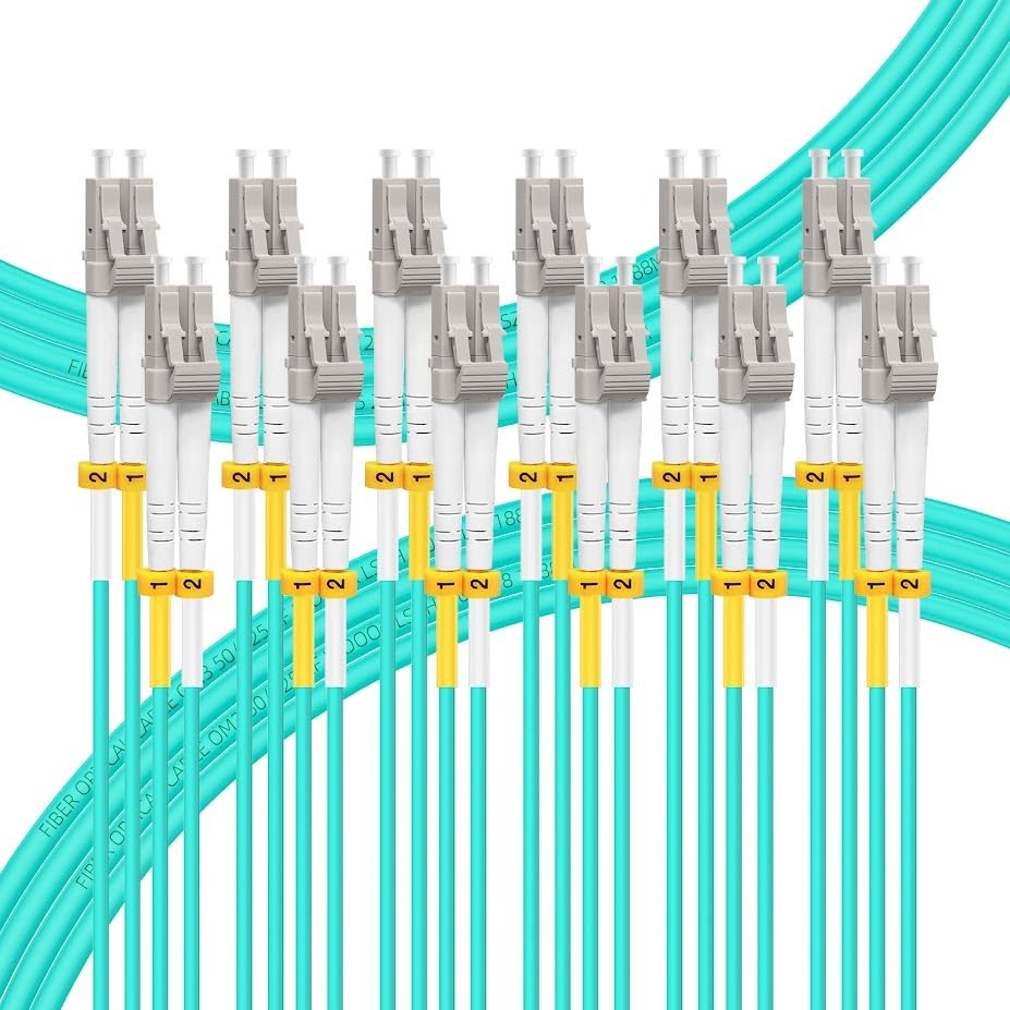 6 PCS 1M/3 Ft LC To LC Fiber Patch Cable OM3 Multimode Jumper Optical Cord