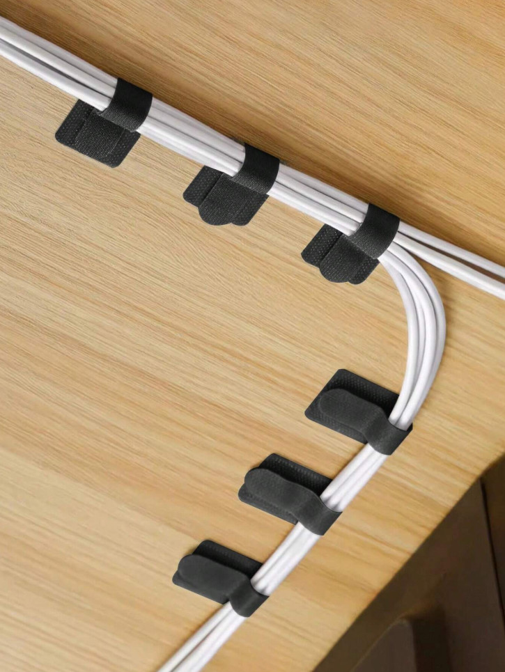 50 pcs Hook & Loop Cable Organizer Straps – Wire Management for Home & Office