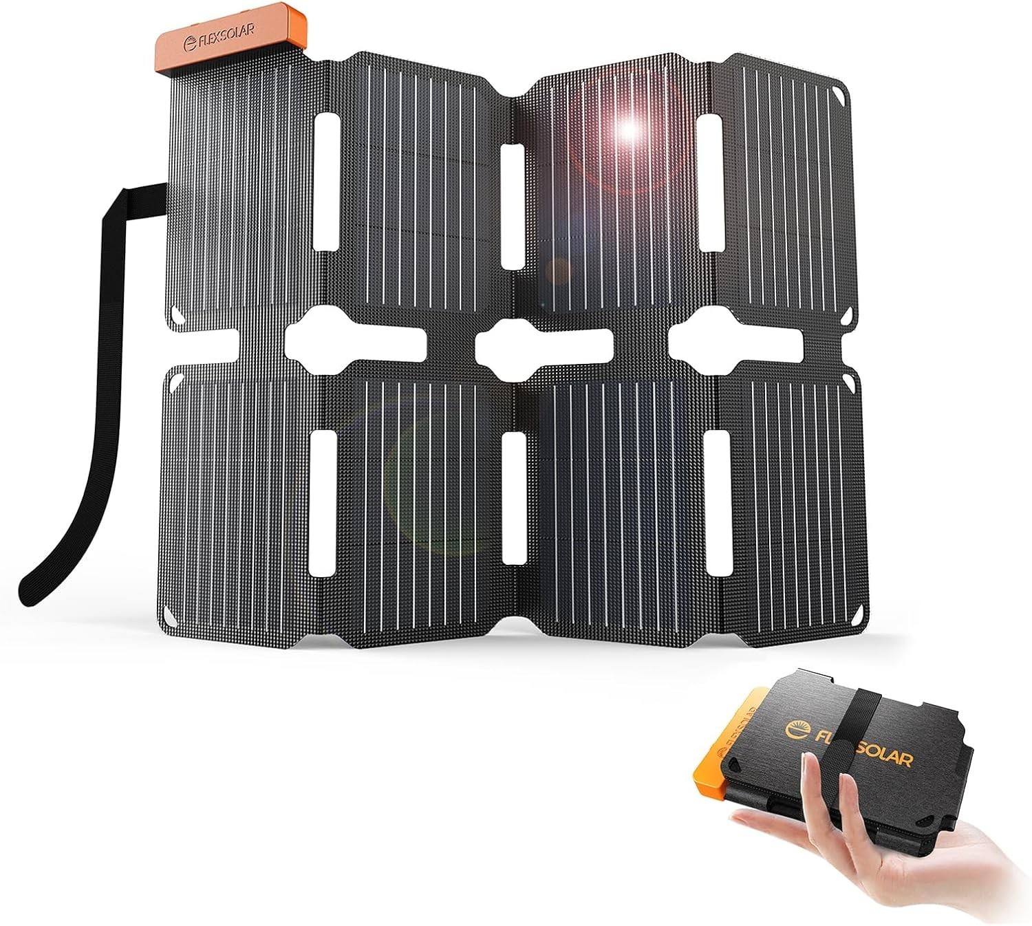 25W Portable Solar Panel Charger Built-in USB-A & USB-C Ports