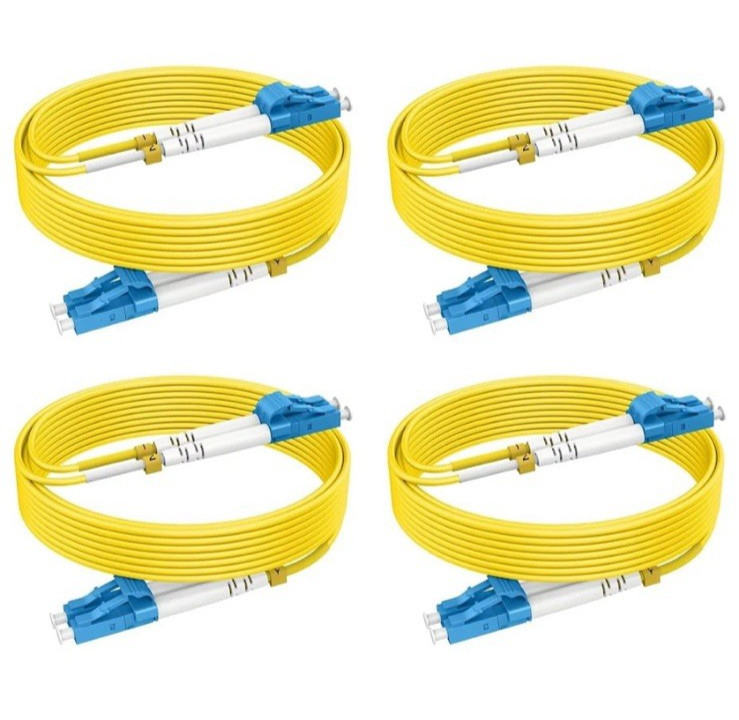(4-Pack) OS2 Single Mode Fiber LC to LC Patch Cables 3ft/1m