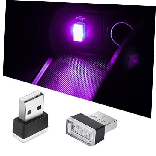 2Pcs USB LED Atmosphere Lights Mini Car Interior Accessories Ambient Lamp