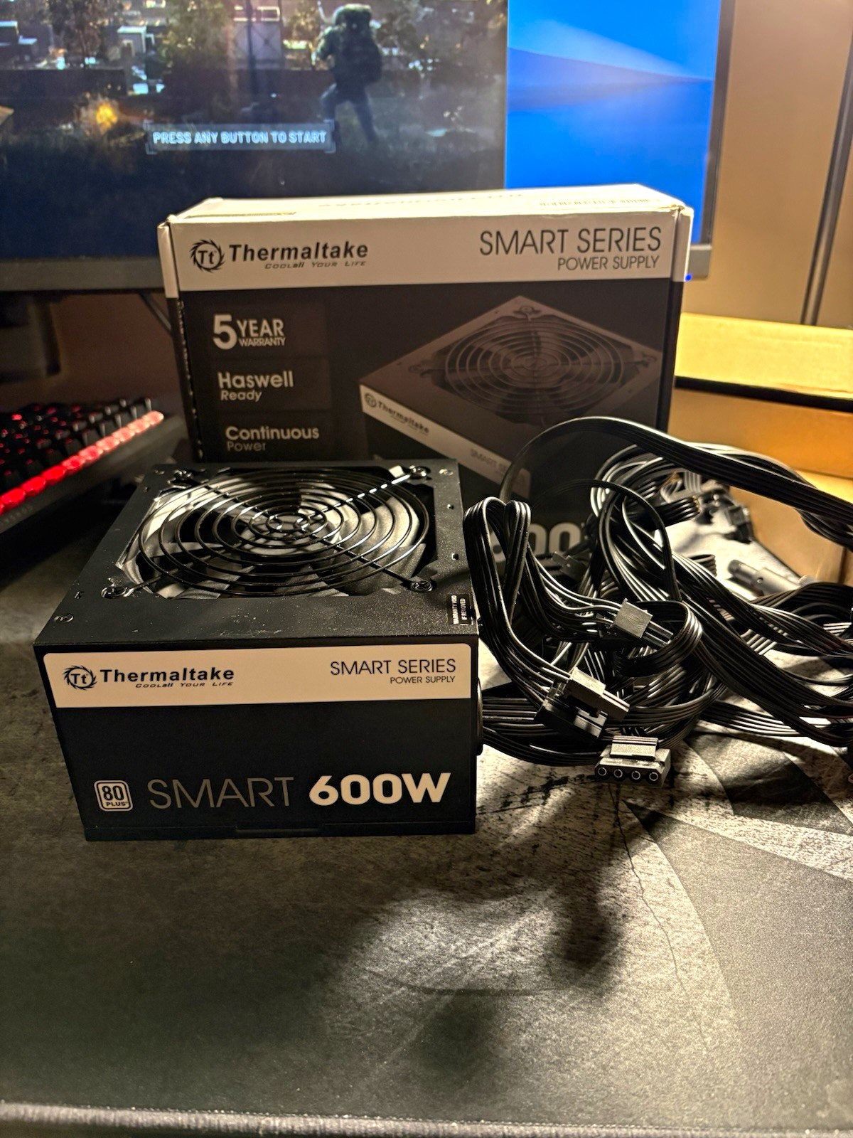 Thermaltake Smart Series 600W ATX 80 PLUS Power Supply, Black, 1 Fan