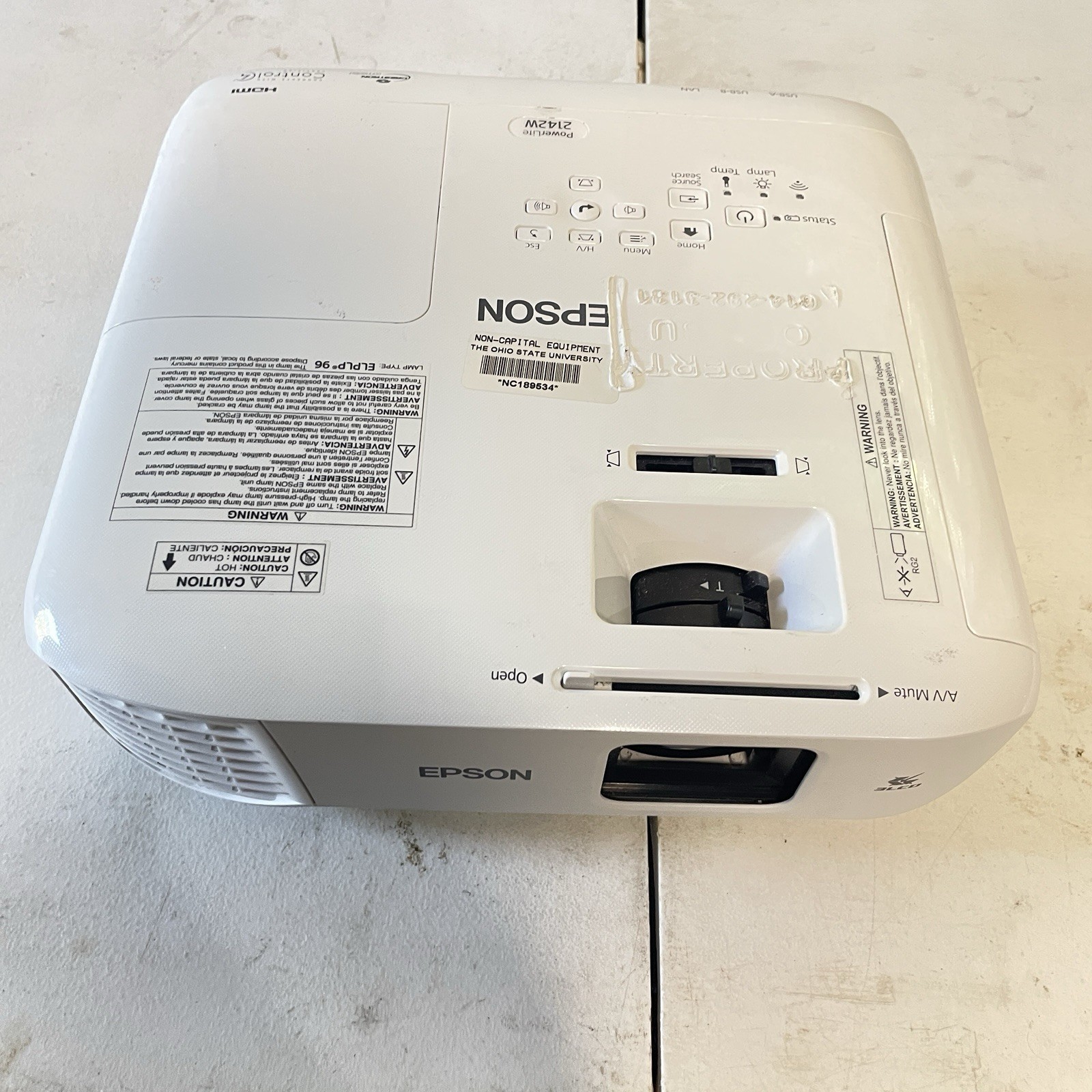 Epson PowerLite 2142W 4200 Lumens WXGA 3LCD Projector 2667 Lamp Hours - s/n 0165