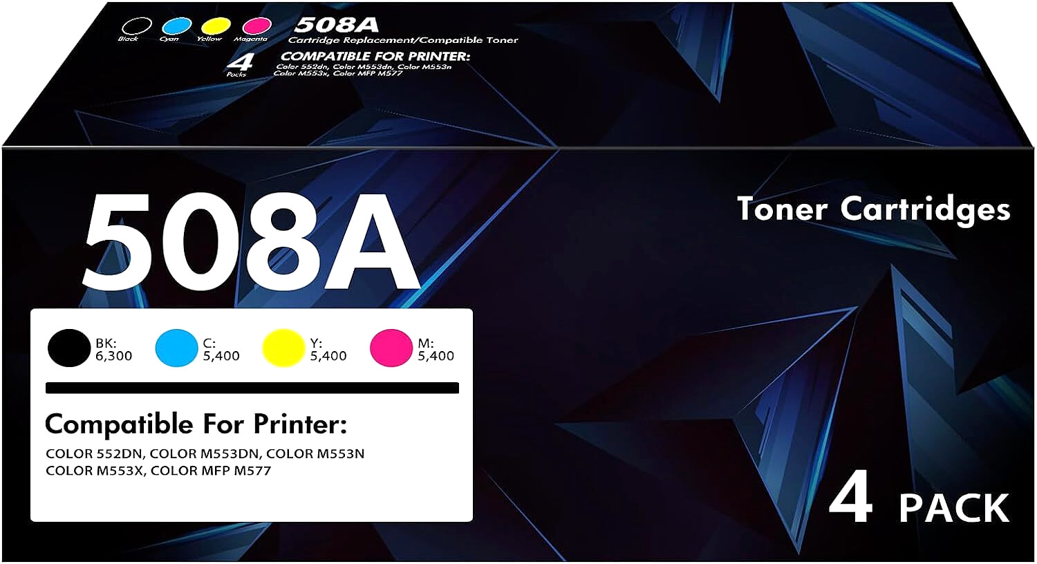 508A 508X Toner Cartridge for HP Color LaserJet Enterprise M553 M552 M577 Series