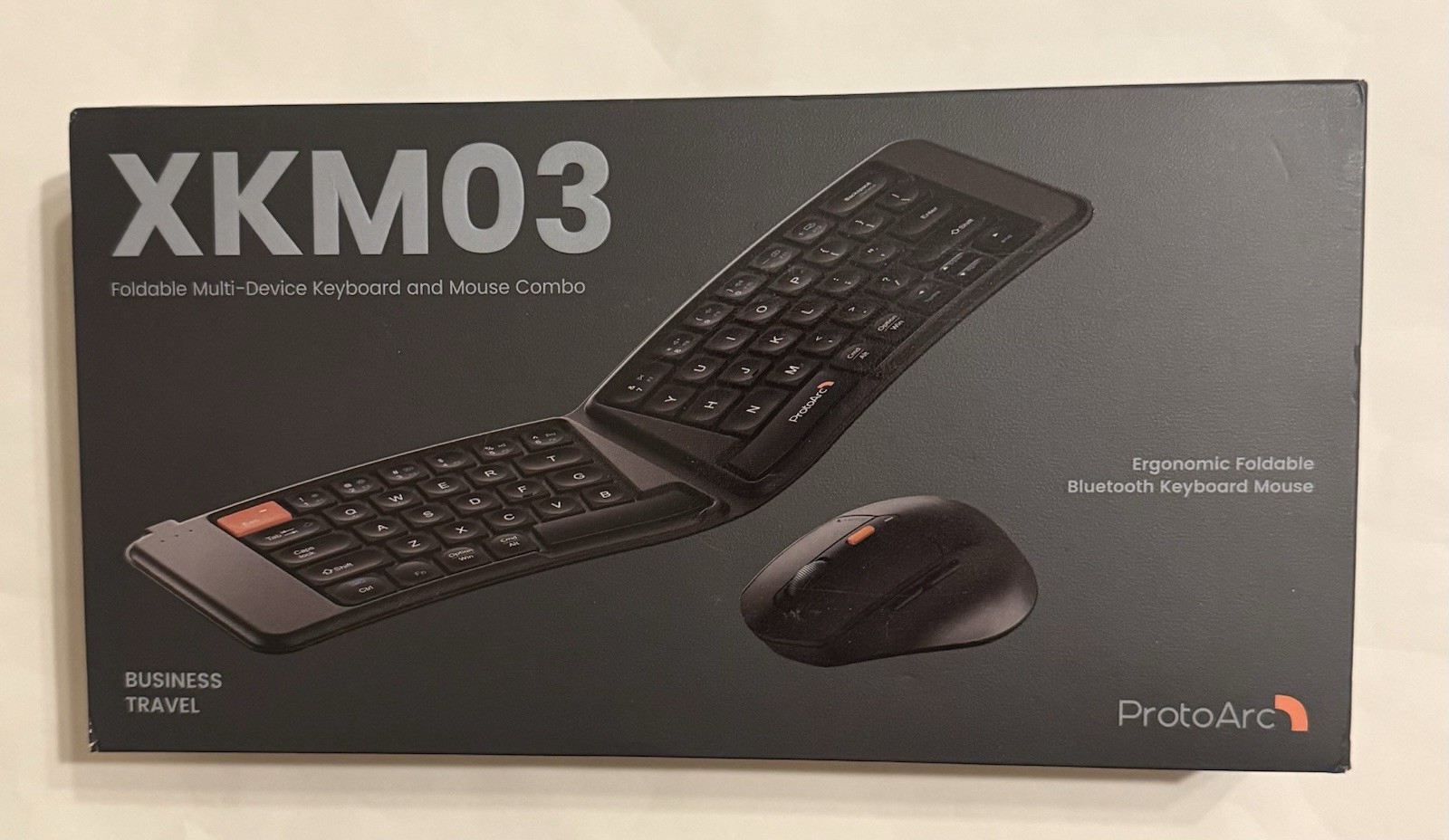 ProtoArc XKM03 Bluetooth Ergonomic Foldable Multi-Device Keyboard and Mouse NEW