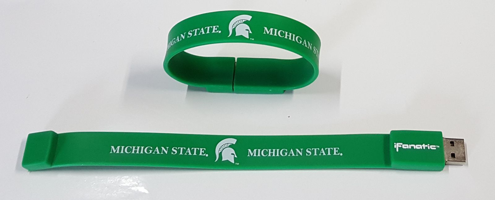 20 Michigan State Spartans USB Flash Drive Wristband Bracelets Memory 2.0 GB 