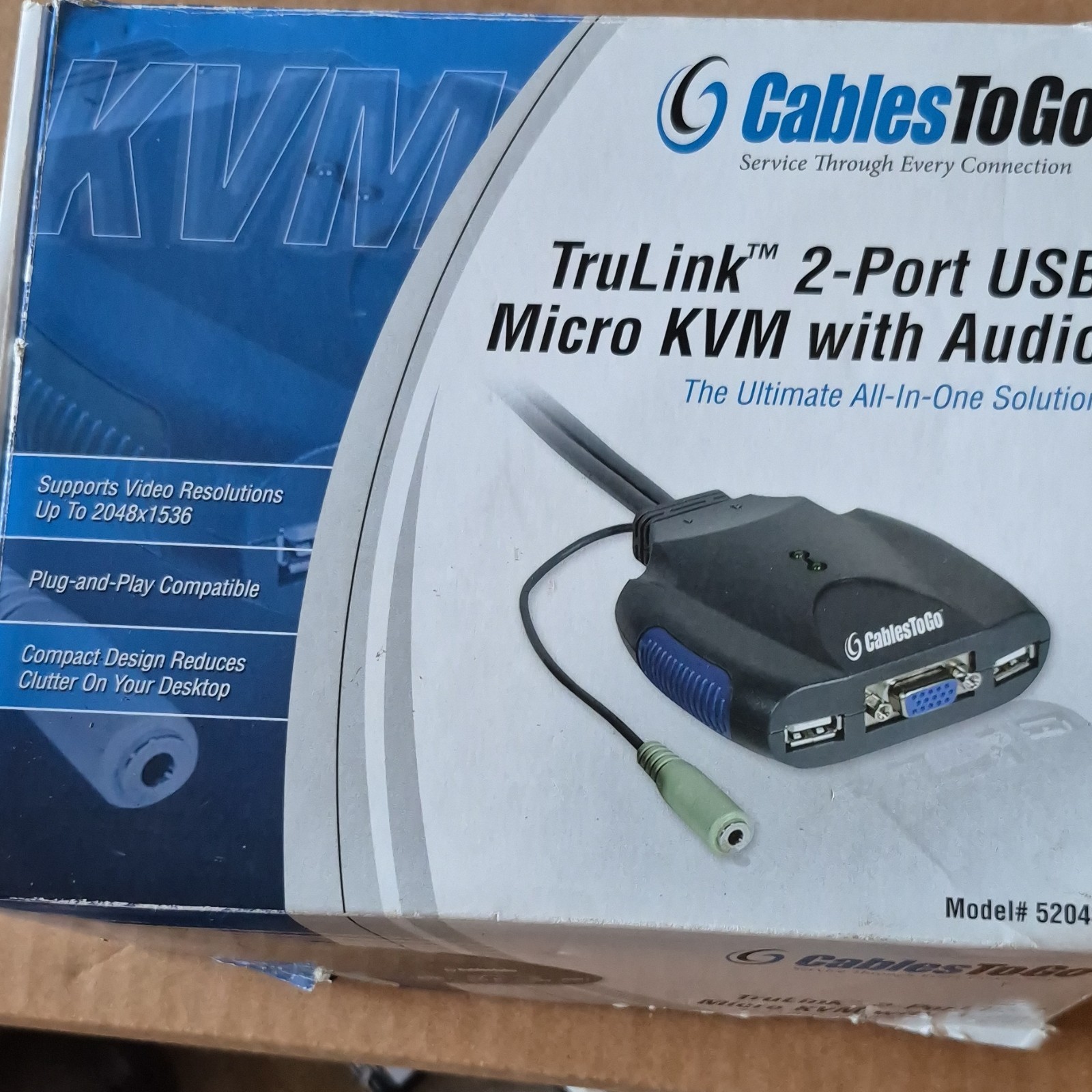 CablesToGo TruLink 2-Port USB Micro KVM Switch with Audio