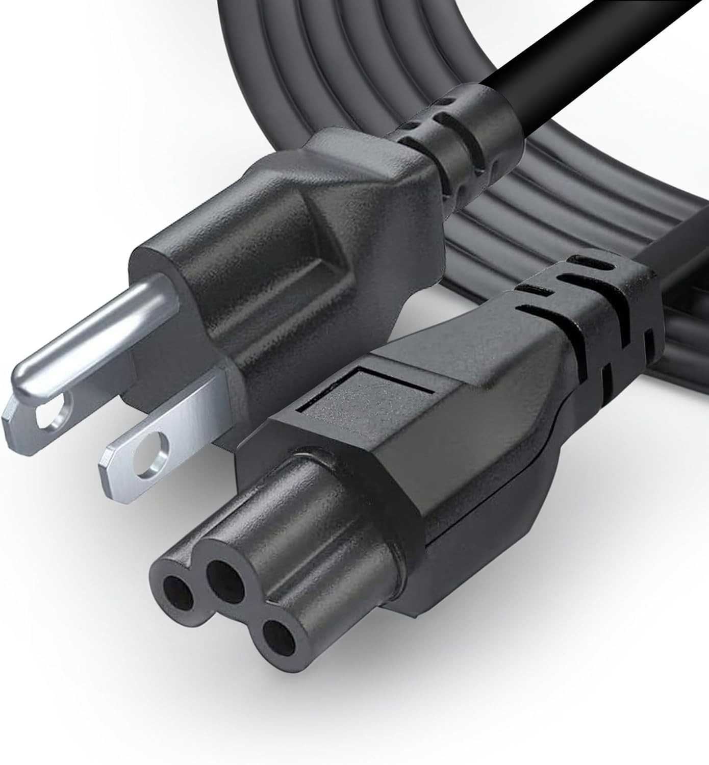 3 Prong Notebook Power Cord 125V 10ft Long Replacement Laptop 10FT, Black