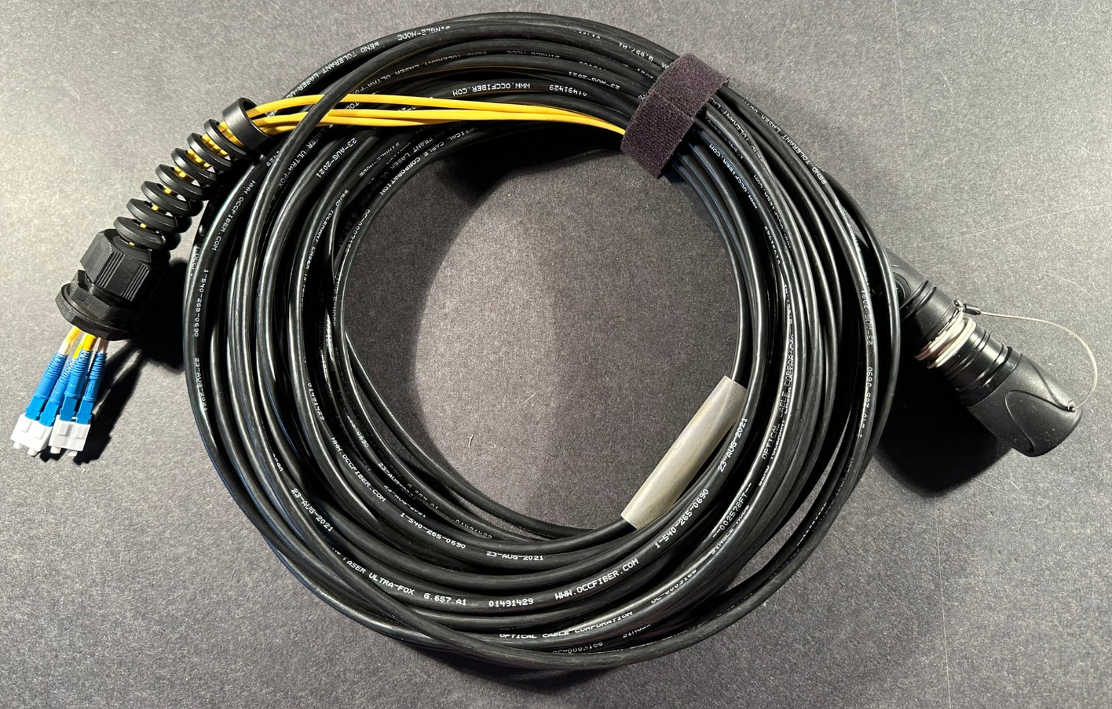 Camplex opticalCON QUAD NKO4S to (4) LC Single Mode Fiber Breakout Cable, 75ft