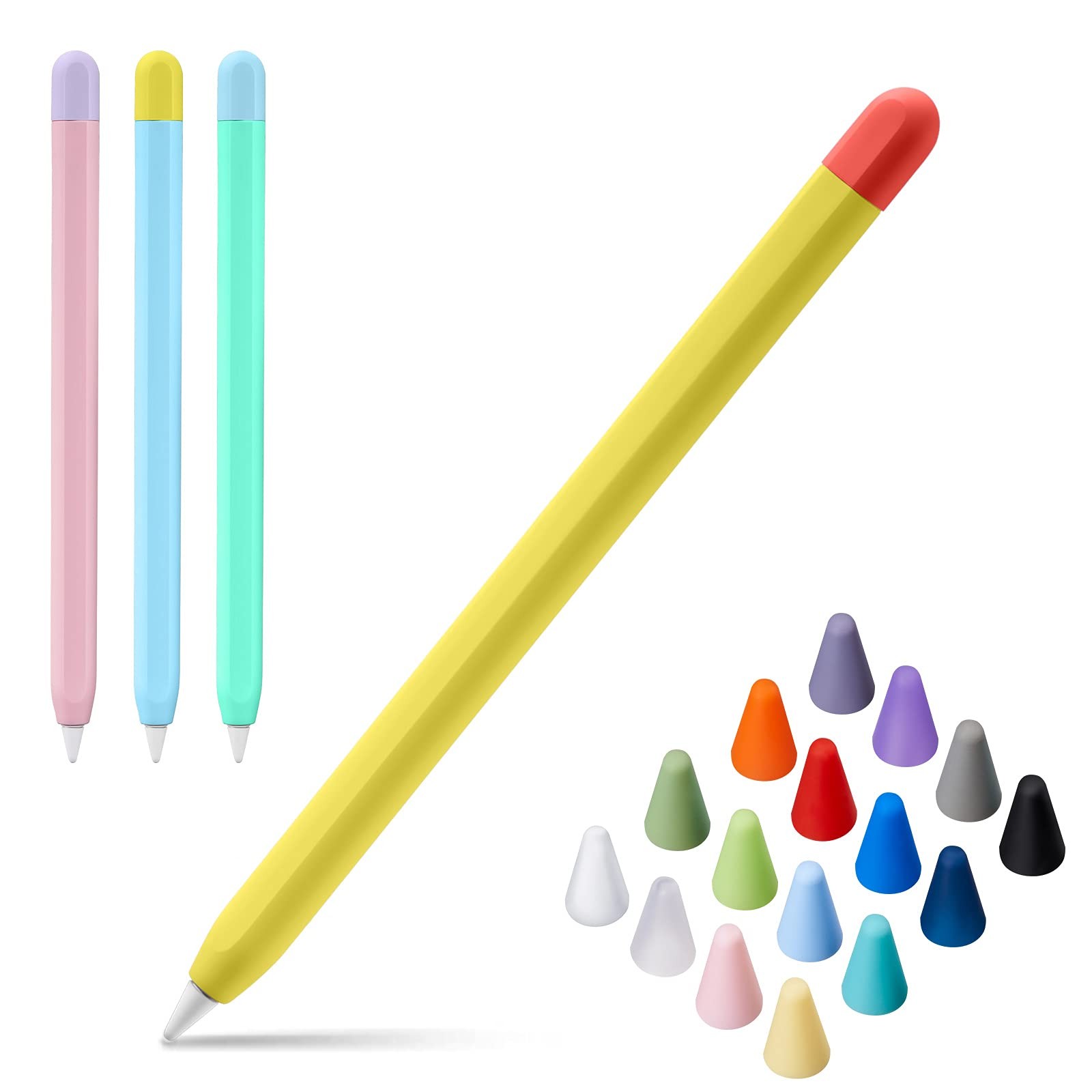 LINGXIU 4 Pack Silicone Case Cover Compatible with Apple Pencil 2nd Generatio...