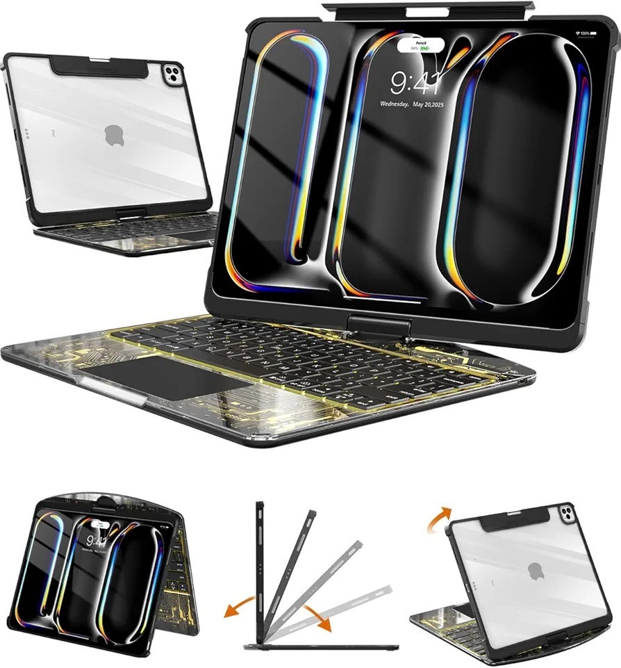 Clear Keyboard Case for iPad Pro 13 inch (M5/M4, 2025/2024), Transparent...