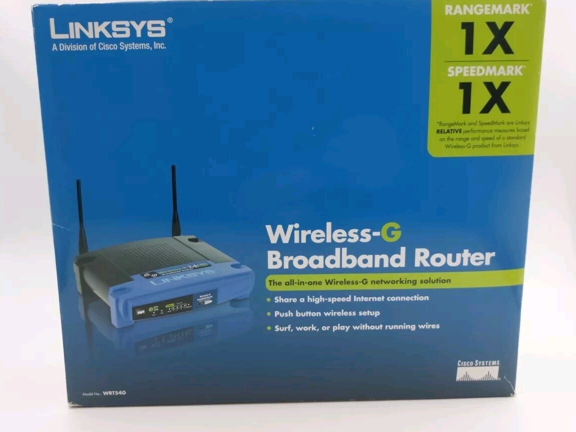 Linksys Wireless-G Broadband Router All-In-One 2.4 GHz WRT54G New Open Box