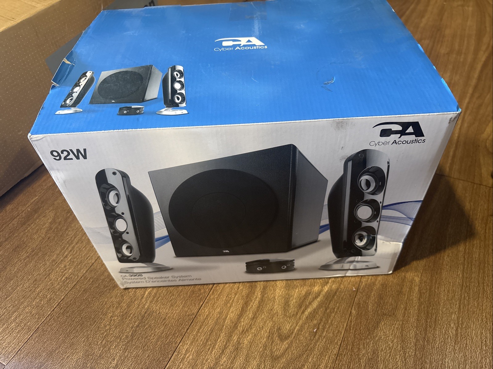 Cyber Acoustics CA-3908 PC/Gaming 2.1 Audio System HUGE 92W Peak Power 