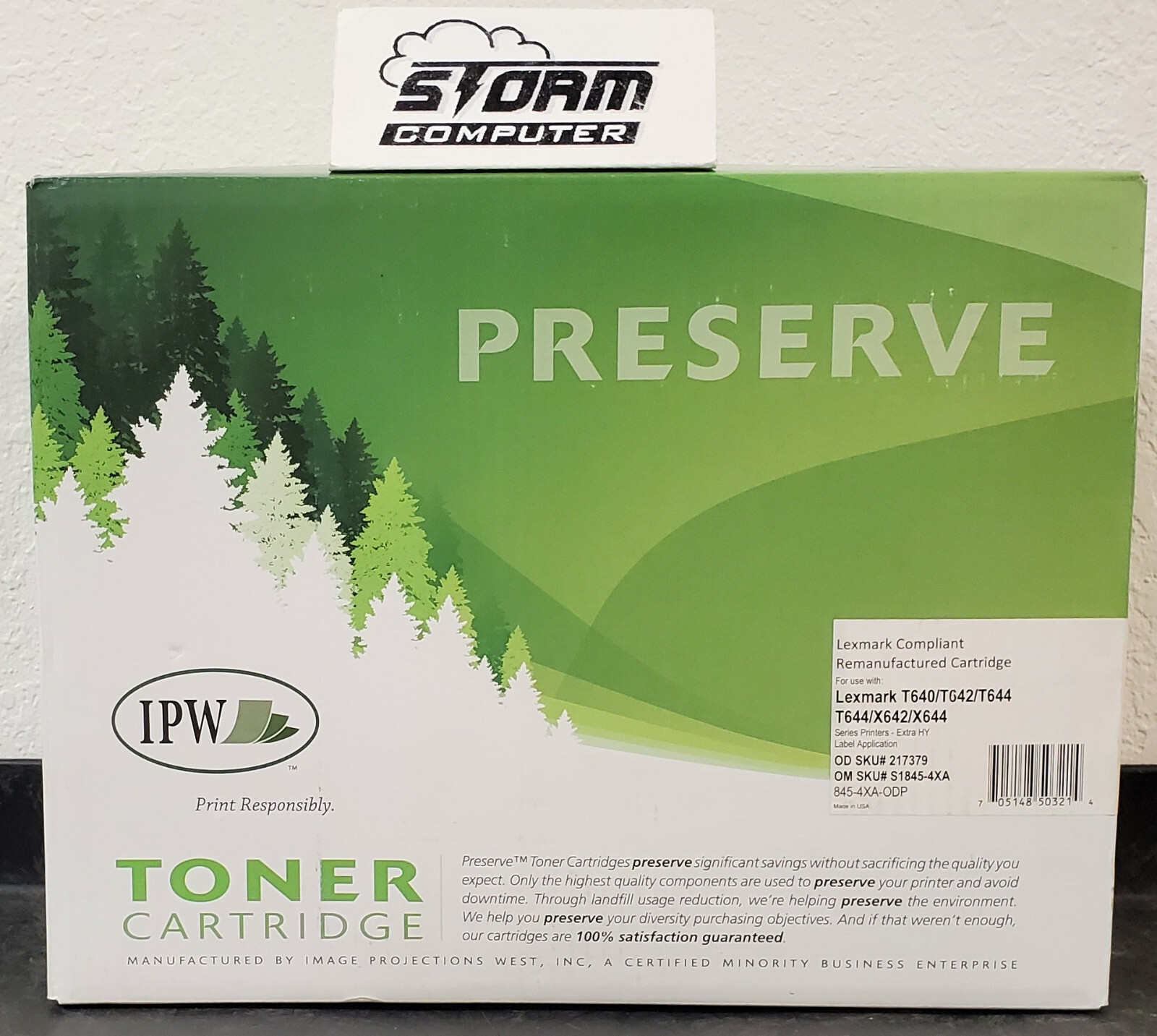 Preserve Compatible Lexmark Toner Extra HY 845-4XA-ODP Black