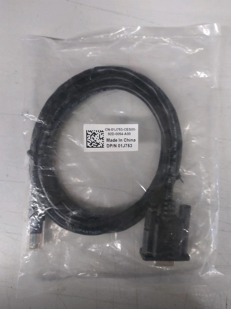 GENUINE Dell Serial DB9 Female To RJ45 Black Cable 1J753