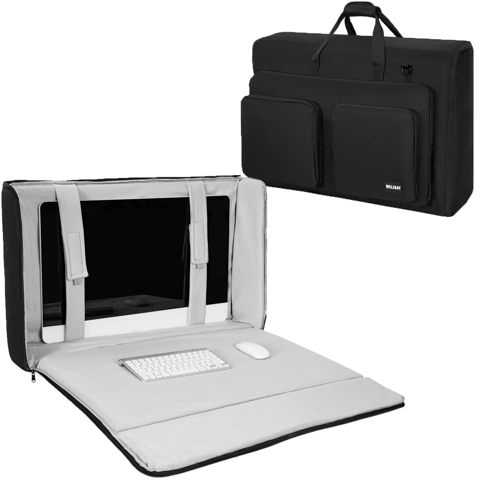 Padded Monitor Carrying Case Travel Bag Protective Storage Cover