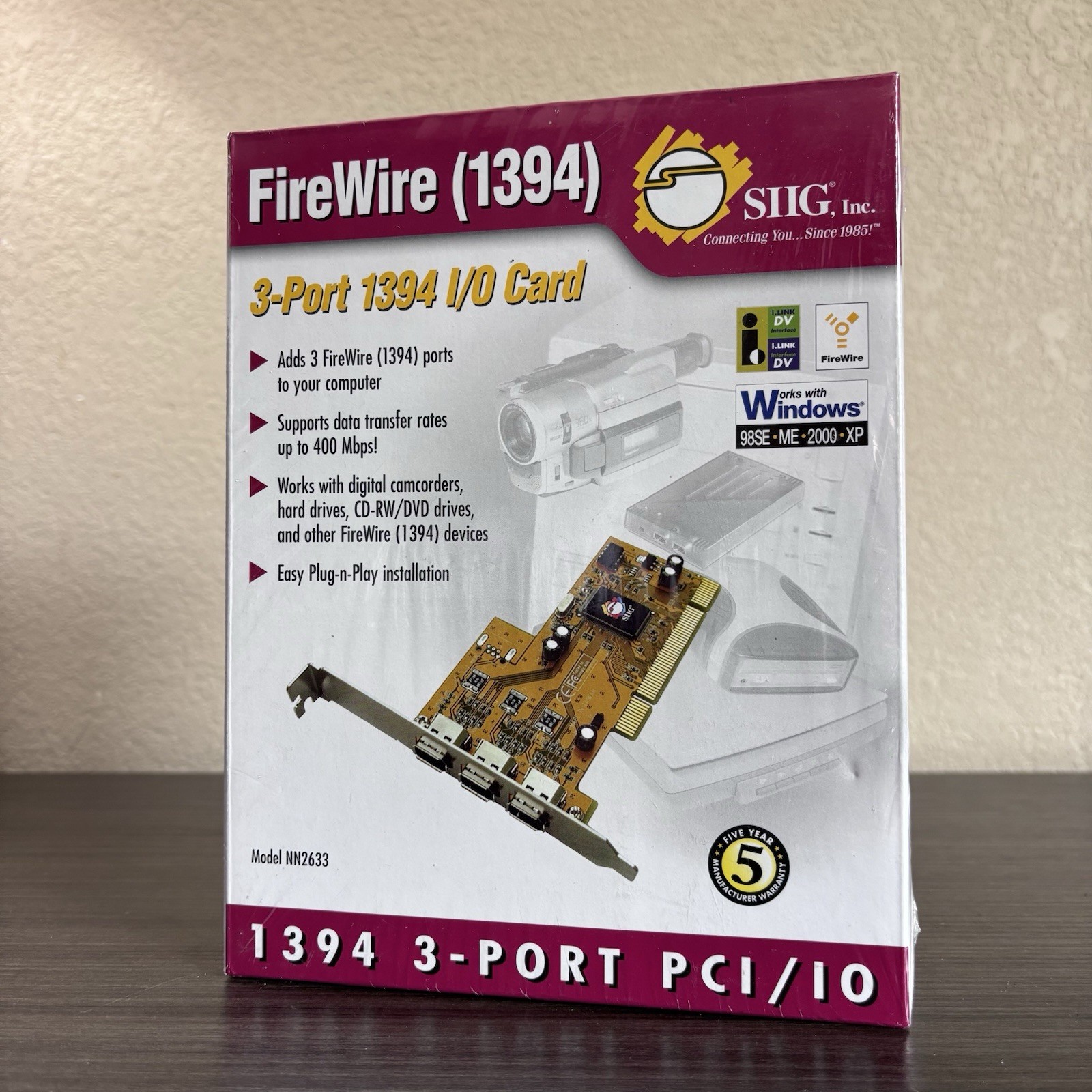 SIIG 1394 I/O 3 Port PCI Firewire Adapter Card NN2633