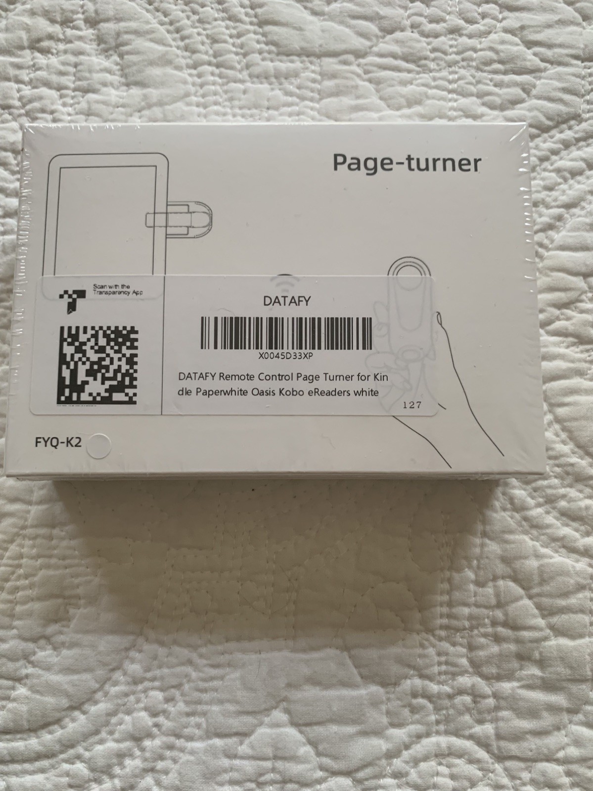 DATAFY Remote Control Page Turner - Kindle Paperwhite Oasis Kobo EReaders White