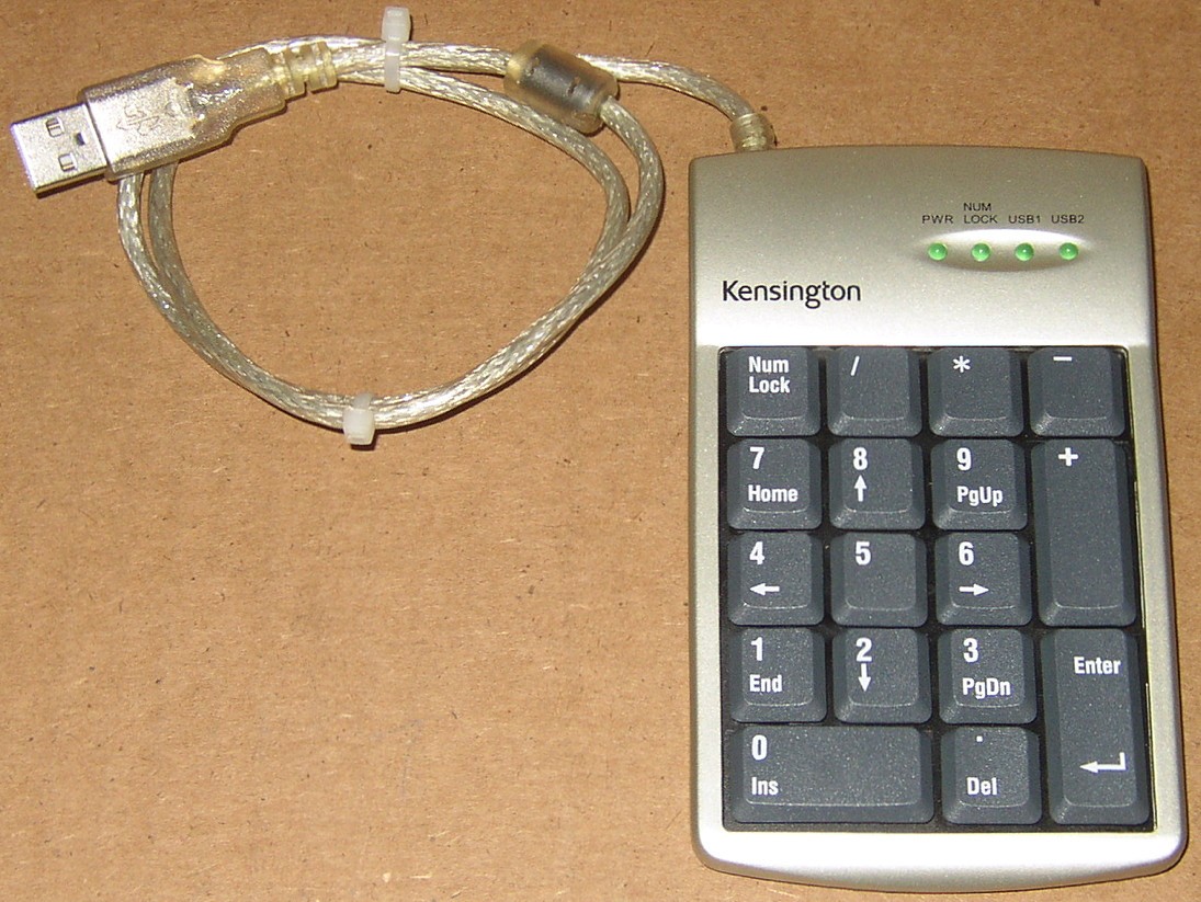 Kensington Pocket Numerical Numeric USB Keypad 33006 with 2-Port Hub PC/Mac NEW