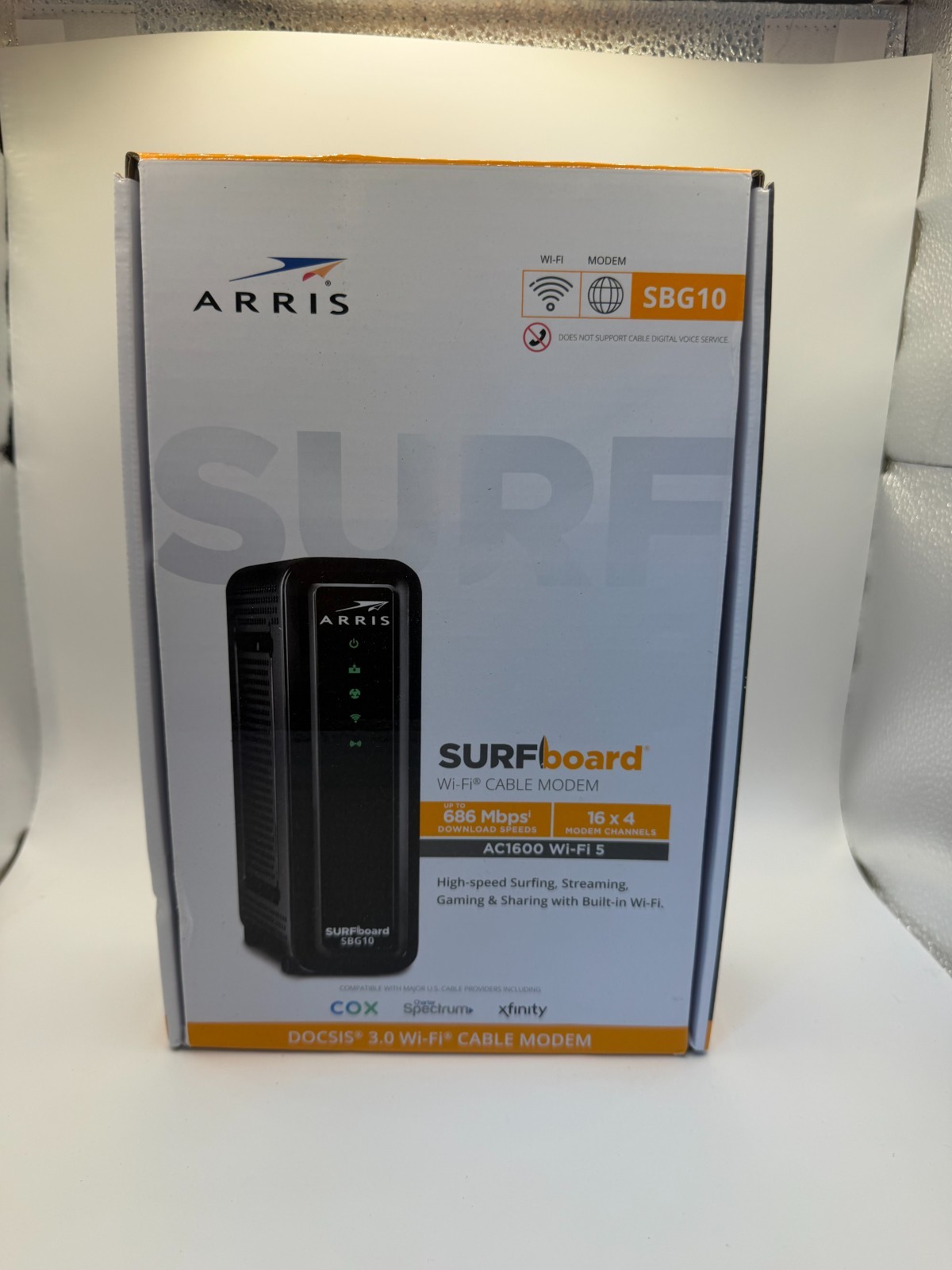ARRIS SURFboard SBG10 DOCSIS 3.0 Cable Modem & AC1600 Wi-Fi Router