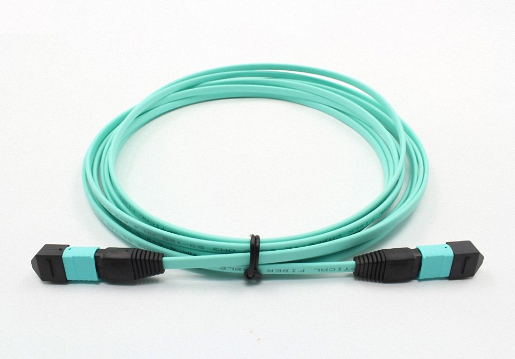 1 Meters 12 Core OM3 MPO/PC(female)-MPO/PC(female) 50/125um Fiber Patch Cord
