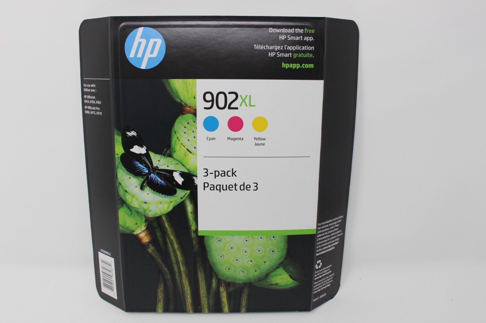 Genuine HP 902XL Cyan Magenta Yellow 3PK Ink Cartridges T0A41BN Exp. 10/2027
