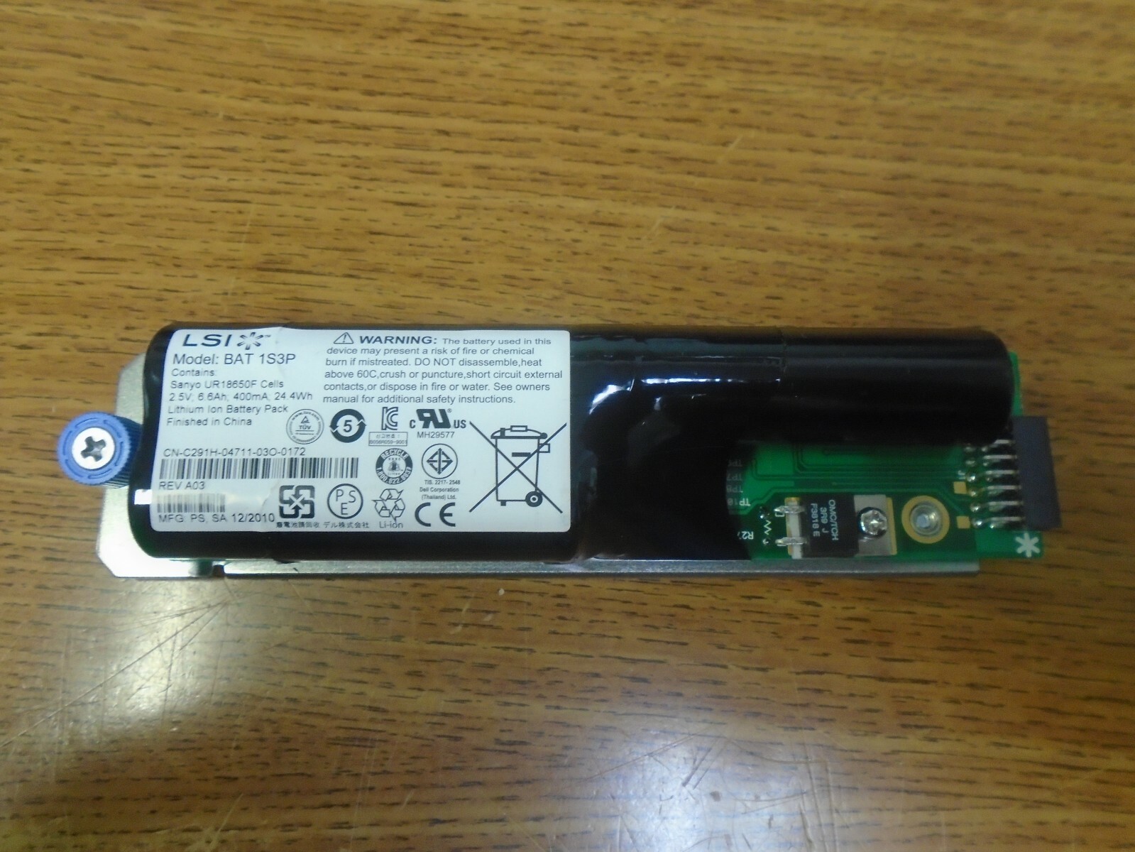Sanyo BAT 1S3P For Dell PowerVault Md3000 RAID Controller 