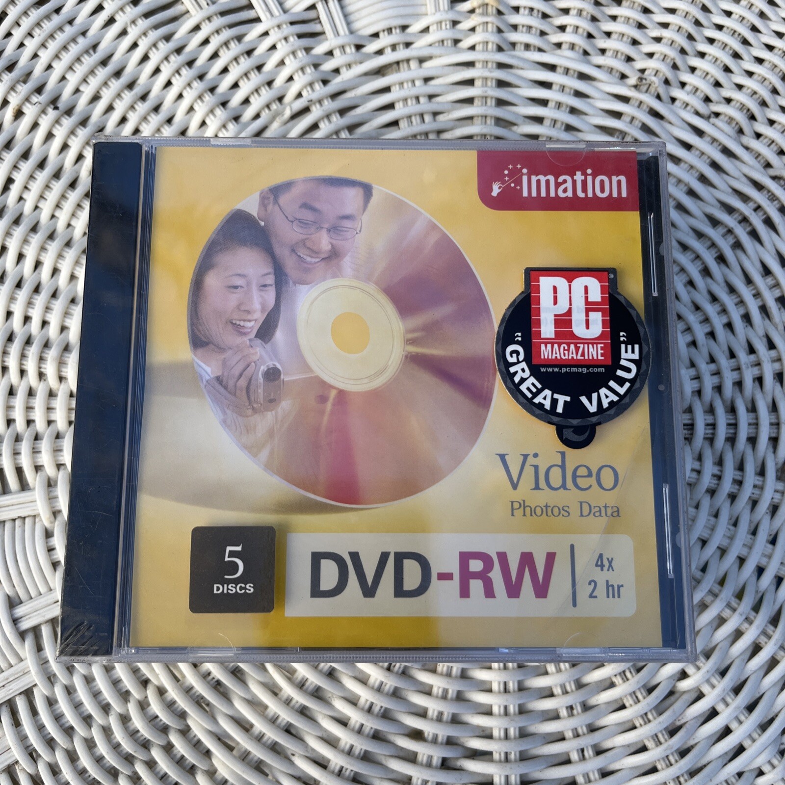 Brand New, DVD-RW 5 Disc, Video Photos Data. 4x 2Hr. Imitation Brand Media