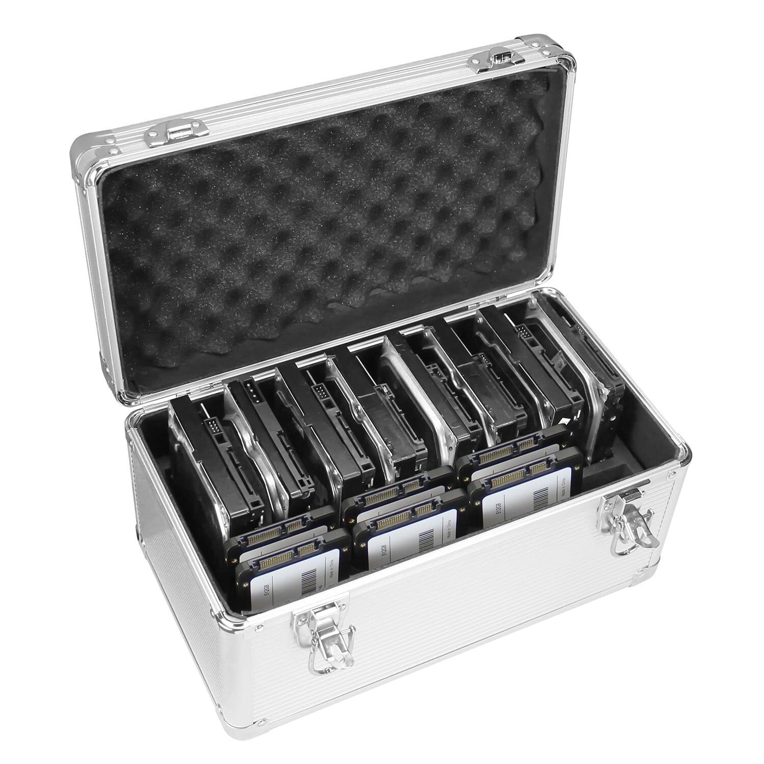 GLOTRENDS B86 14-Slot Storage Box for 2.5/3.5 Inch Internal Hard Disk, Portab...