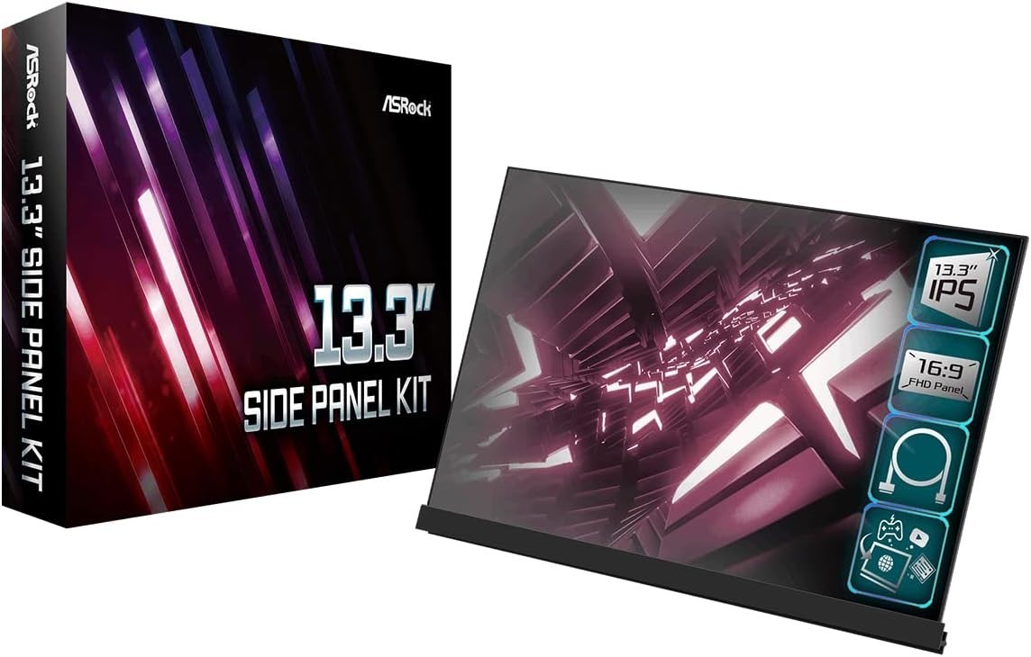 ASRock 13.3 Inch Side Panel Kit Full HD LCD Display for Computer Case Japan