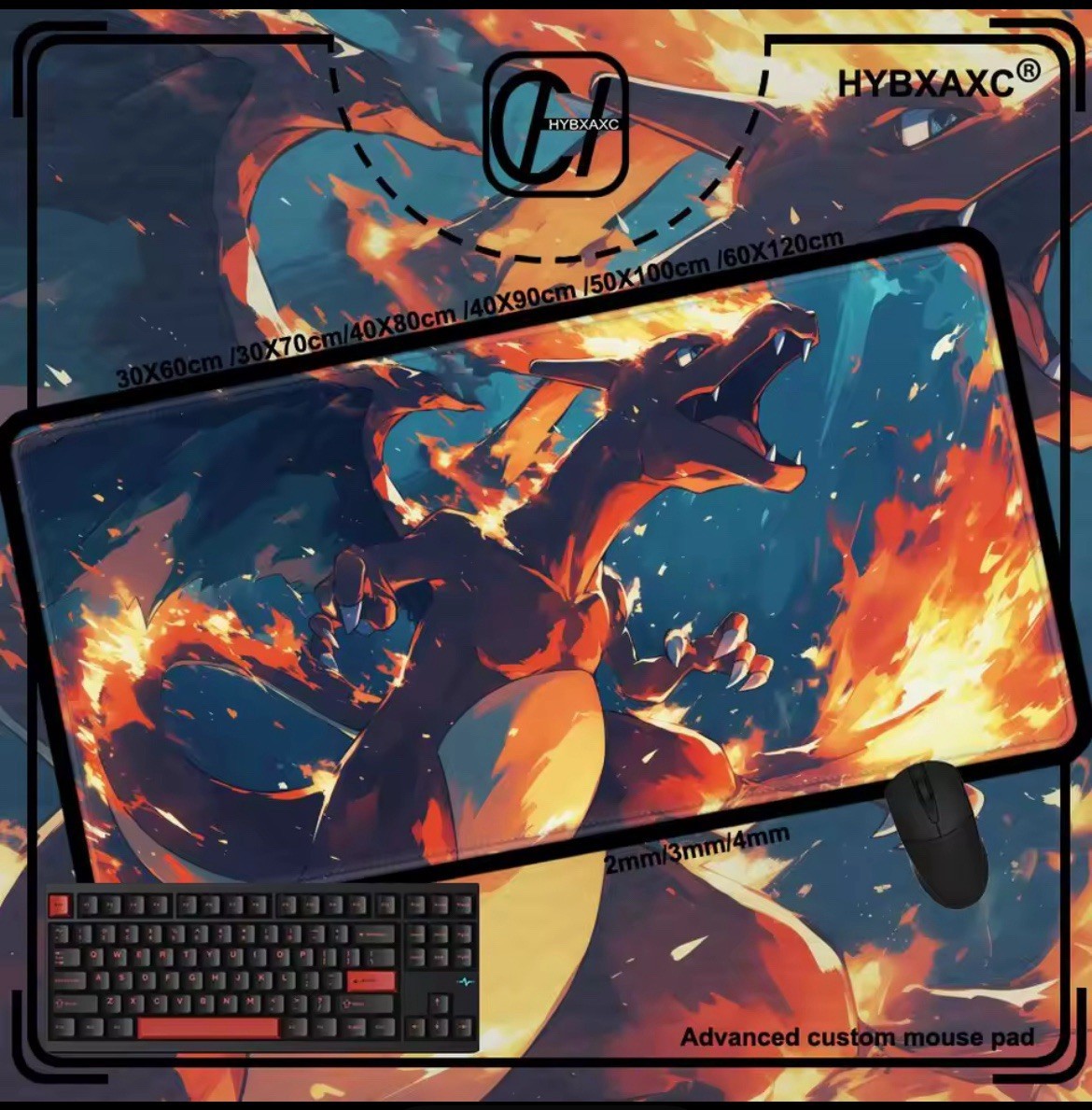 P-Pokemon Charizard Mousepad Large Gaming Mouse Pad