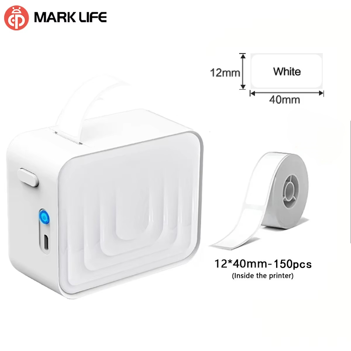 MarkLife P15 Thermal Label Printer Bluetooth Wireless Portable Sticker Maker 15m