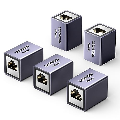 Ethernet Coupler 5 Pack, 10Gbps, Aluminum Alloy, Space Grey RJ45